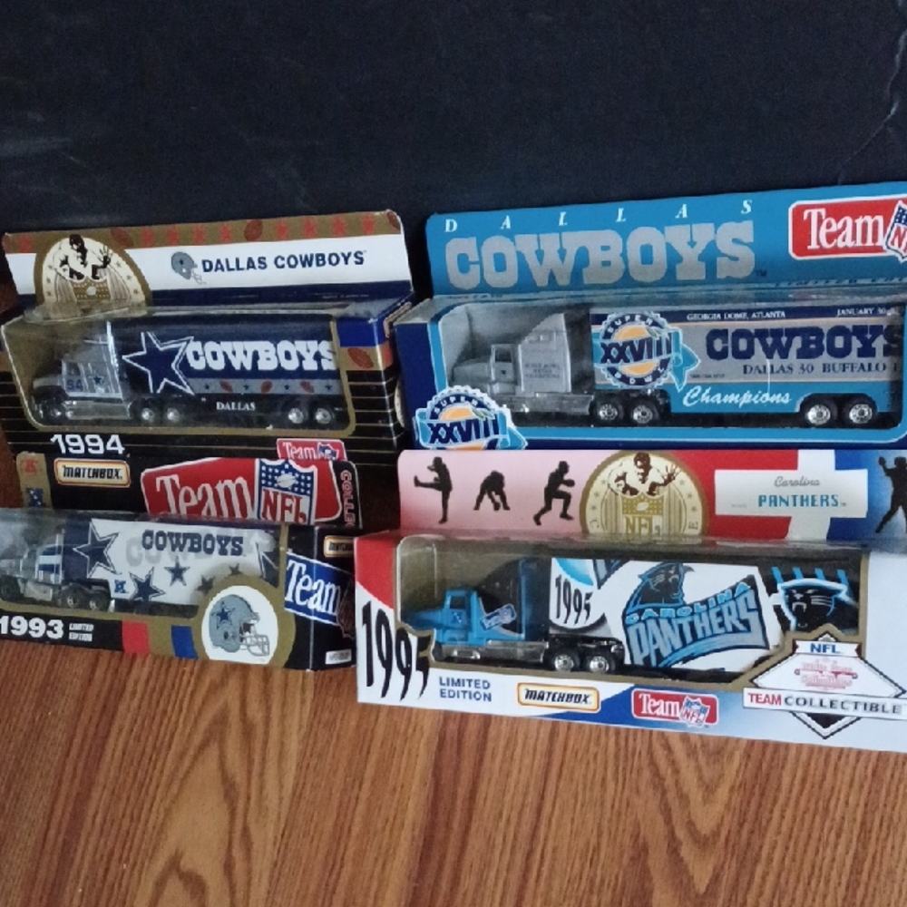 Dallas Cowboys and Carolina Panthers Collectible Trucks